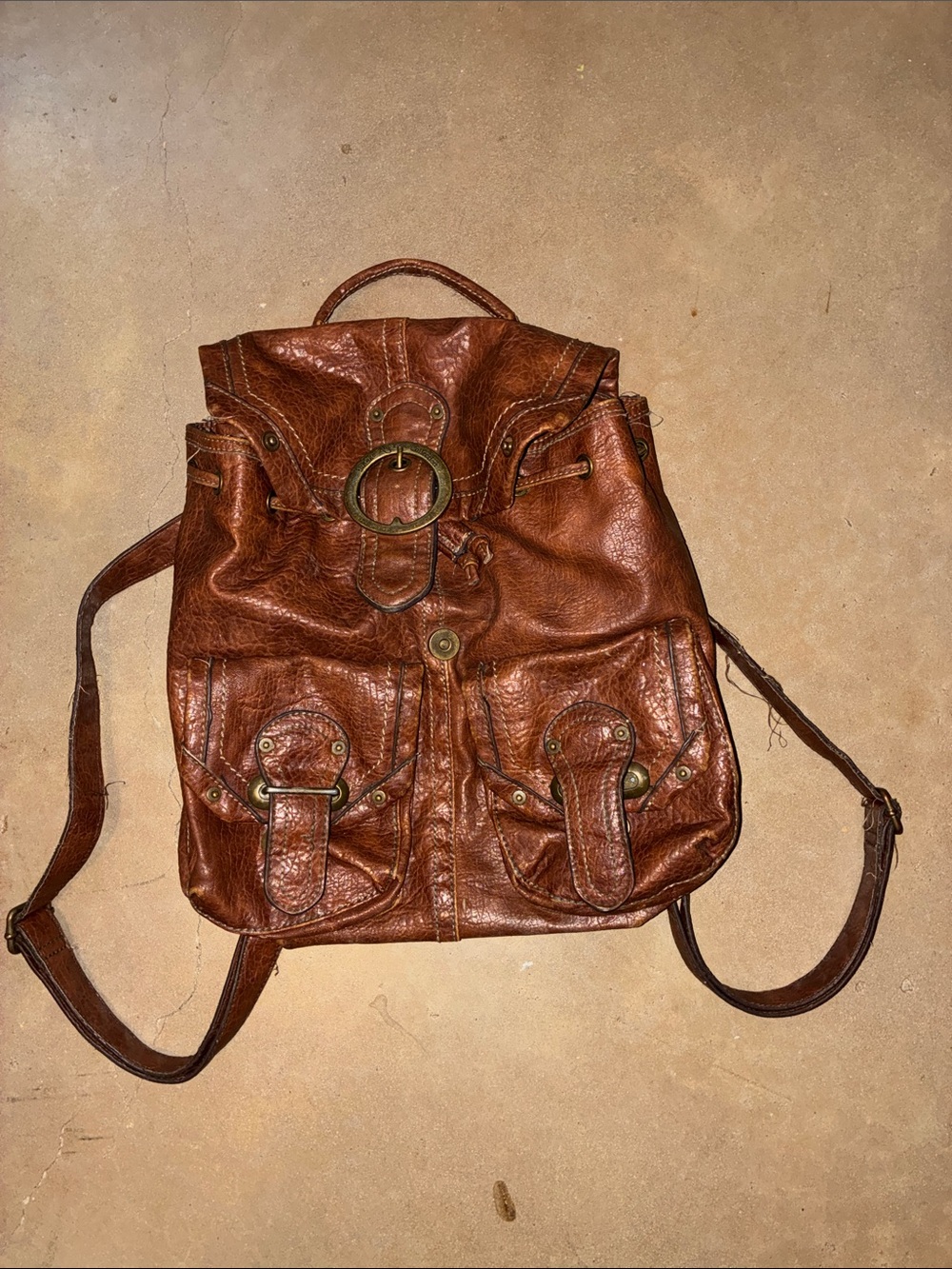 VINTAGE Nine West Brown Leather Backpack